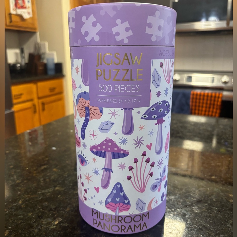 Mushroom Panorama Jigsaw Puzzle - 500 Pieces - Purple and Pink